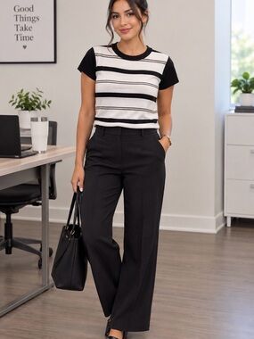 Short-sleeve striped top